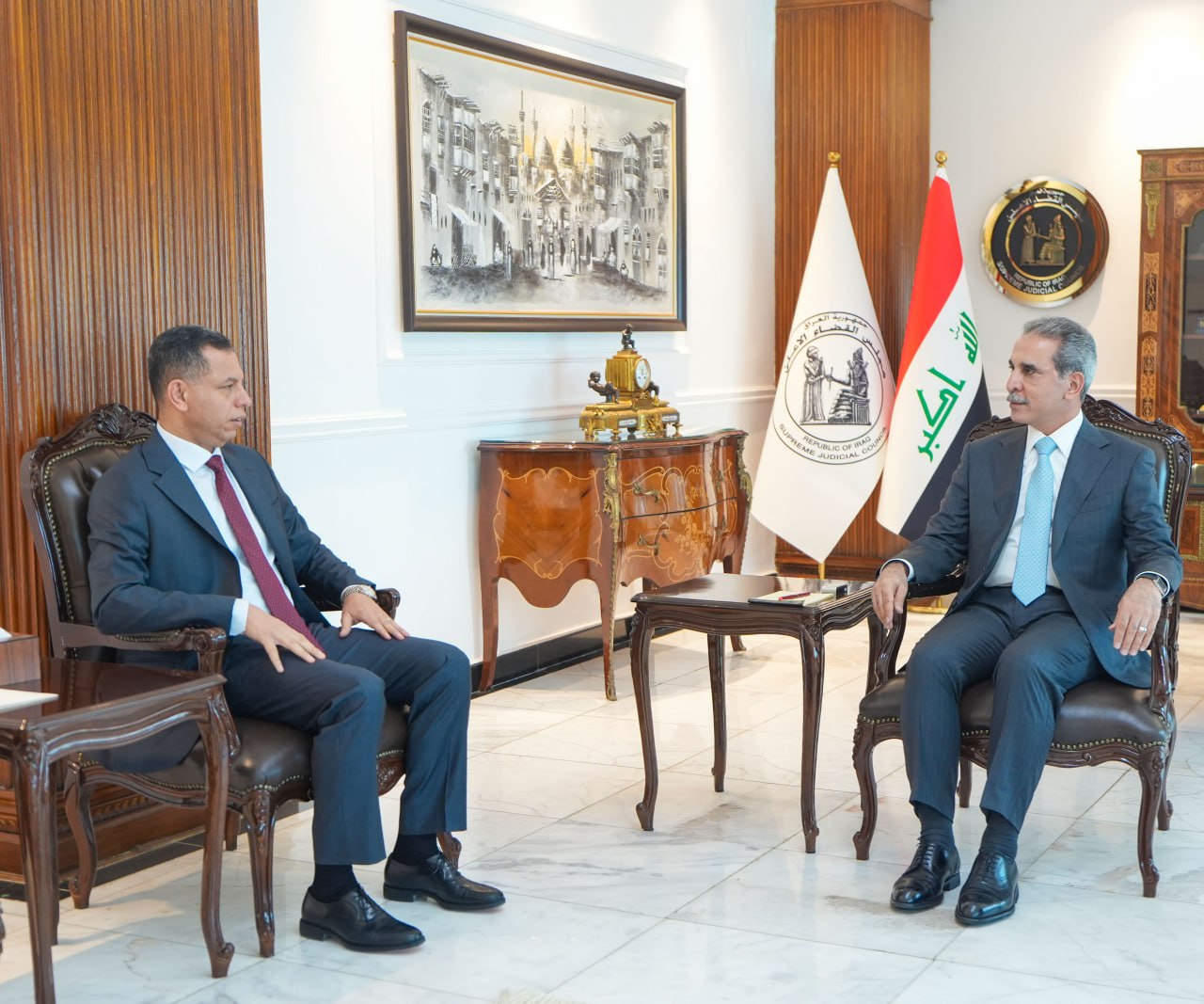 القاضي زيدان يبحث مع رئيس جهاز المخابرات تعزيز التنسيق لترسيخ سيادة القانون