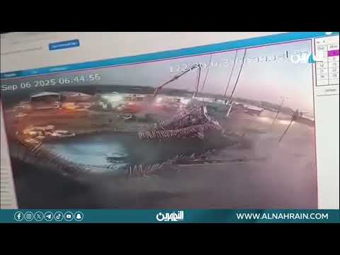 فيديو يظهر لحظة سقوط المجسر في كربلاء