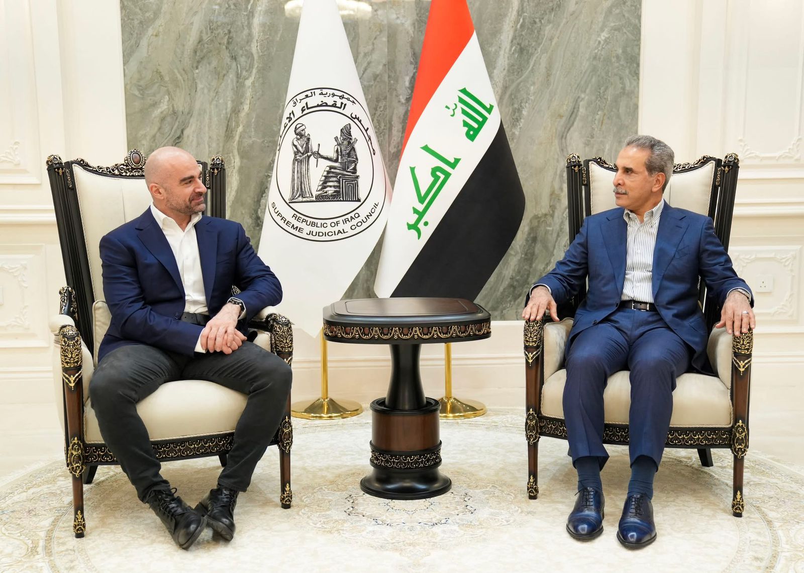 القاضي زيدان يستقبل بافل طالباني والأخير يثمن جهود القضاء في نجاح الانتخابات   