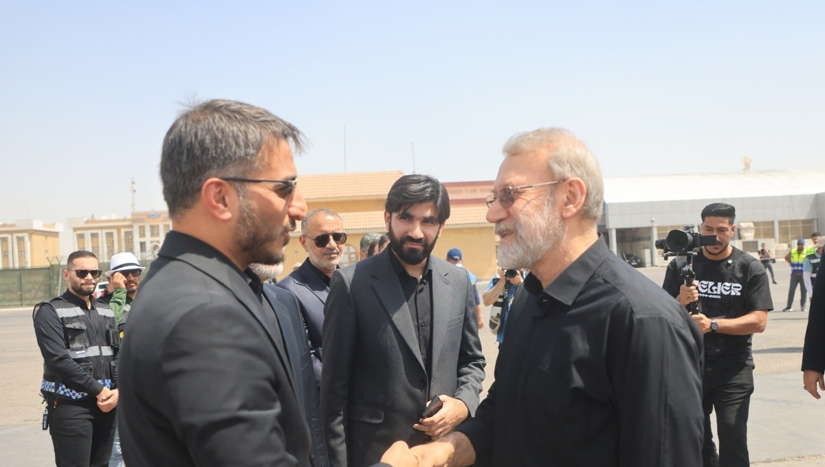 الأمين العام للمجلس الأعلى للأمن القومي الإيراني علي لاريجاني يصل محافظة النجف وفي استقباله المحافظ يوسف گناوي