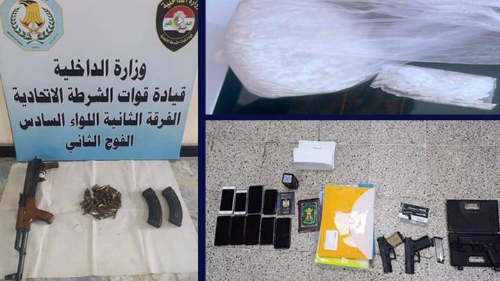 القبض على تجار مخدرات وضبط مادة "الكريستال وأسلحة" خلال 3 عمليات أمنية ببغداد
