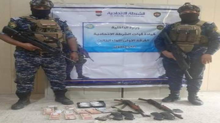 القبض على متهمين اثنين بتجارة وترويج المخدرات وضبط اسلحة ومبالغ مالية في بغداد