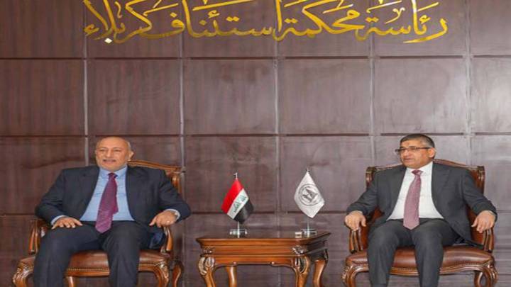 رئيس محكمة استئناف كربلاء يتابع تعزيز العمل المشترك مع المحافظة