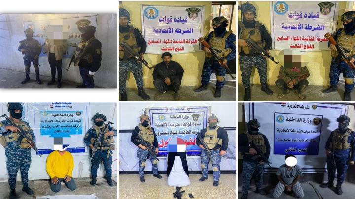 القبض على 14 مطلوبًا بتهم السرقة وتجارة المخدرات في بغداد