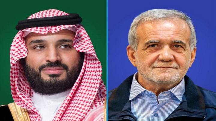 الرئيس الايراني وولي العهد السعودي يبحثان التطورات الثنائية بين البلدين