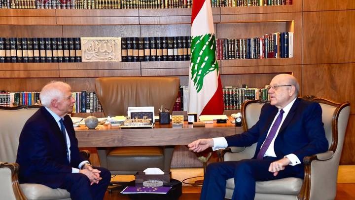 الأوضاع في لبنان على طاولة اجتماع ميقاتي وبوريل