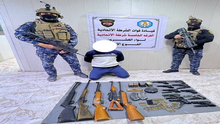الداخلية: القبض على محل لبيع اسلحة واعتدة غير مرخصة شمال بغداد