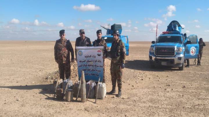 وزارة الداخلية تعلن العثور على مواد متفجرة من مخلفات داعش الإرهابي في صلاح الدين