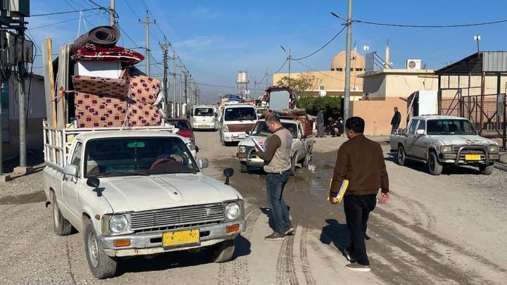 ﻿عودة 111 نازحاً من مخيم ديبكة بأربيل إلى نينوى  ..  ووزيرة الهجرة توجه بدعمهم مالياً